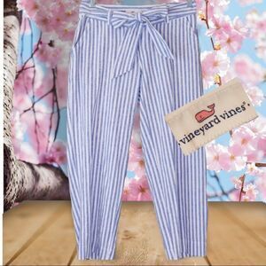 Vineyard Vines Linen Blue Striped Pants size 0